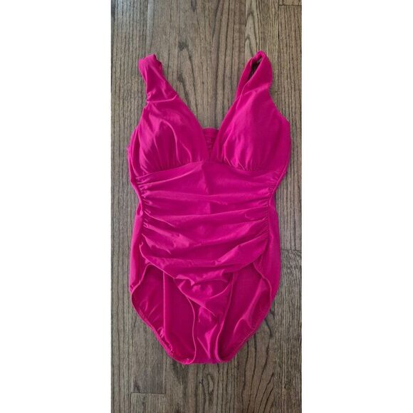 Lands End Slimming Conturing One-piece Bathingsuit Swimsuit Women's Size 12
